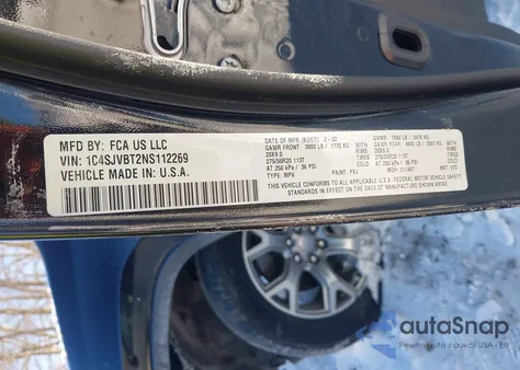 2022 Jeep Wagoneer Series Ii 4X4 из США, поврежденный, VIN 1C4SJVBT2NS112269